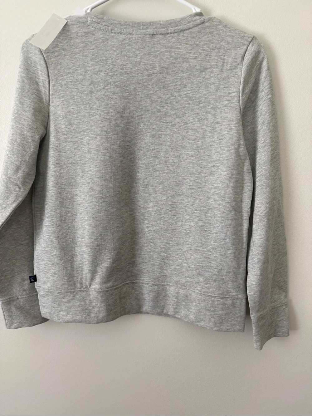 GAP Girls' Light Gray Sweatshirt with Pastel Heart Graphic, XL 14-16, New W/Tags